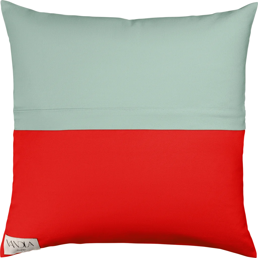 Modulare Kissenhülle Farbkombinationen mit Mint in Mint+Rot Grün+Rot von Vandla design Größe 40x40 cm