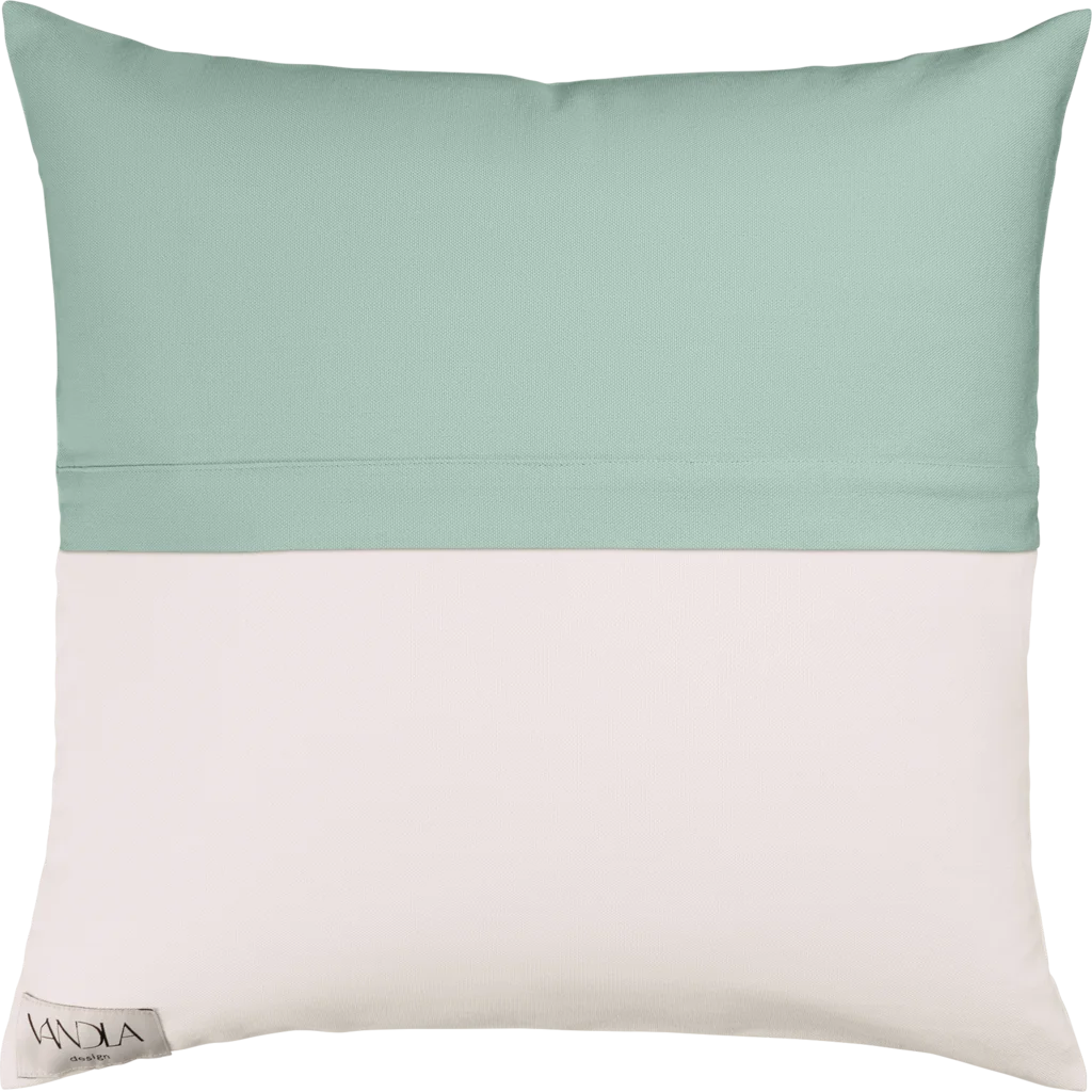 Modulare Kissenhülle Farbkombinationen mit Mint in Mint+Weiß Grün+Weiß von Vandla design Größe 40x40 cm