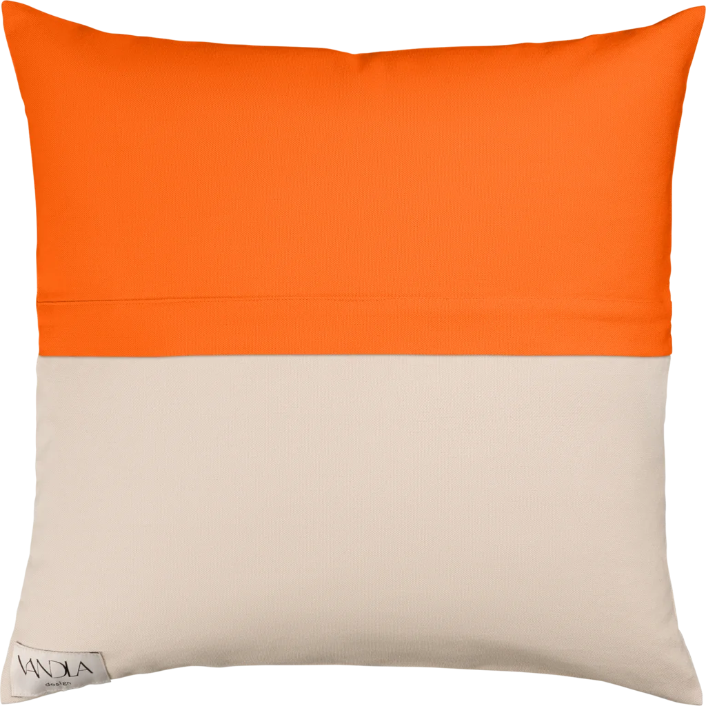 Modulare Kissenhülle Farbkombinationen mit Orange in Orange+Beige von Vandla design Größe 40x40 cm