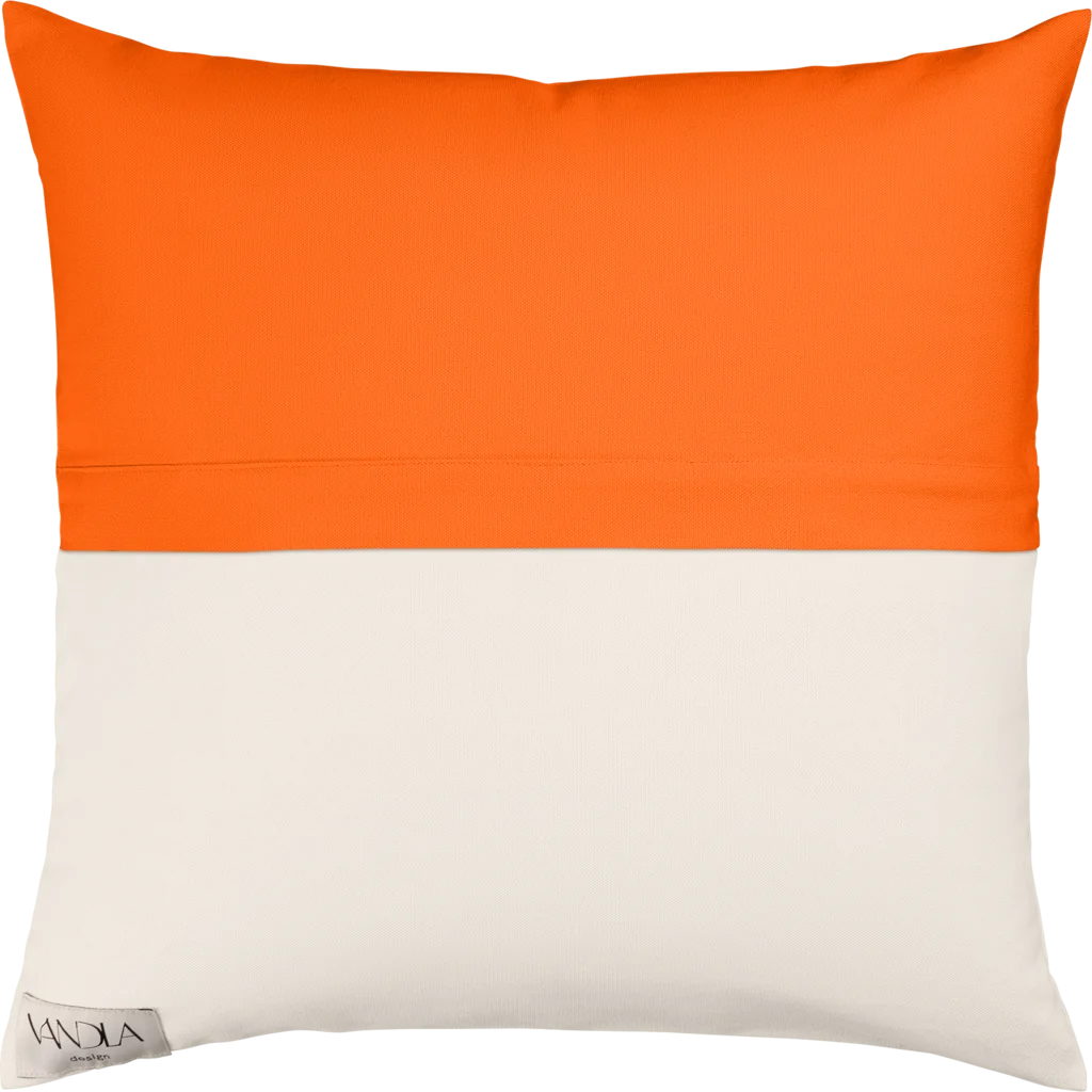 Modulare Kissenhülle Farbkombinationen mit Orange in Orange+Creme von Vandla design Größe 40x40 cm