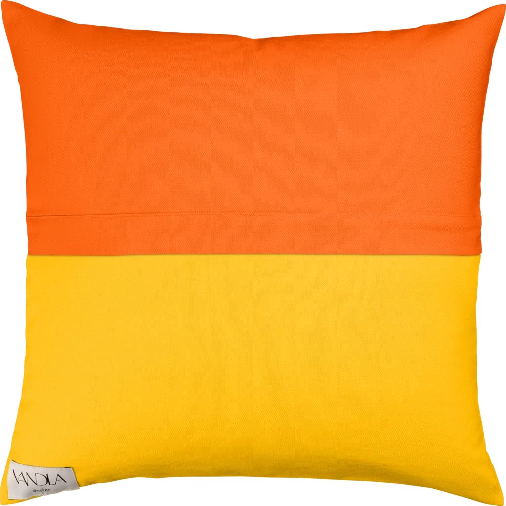 Modulare Kissenhülle Farbkombinationen mit Orange in Orange+Gelb von Vandla design Größe 40x40 cm