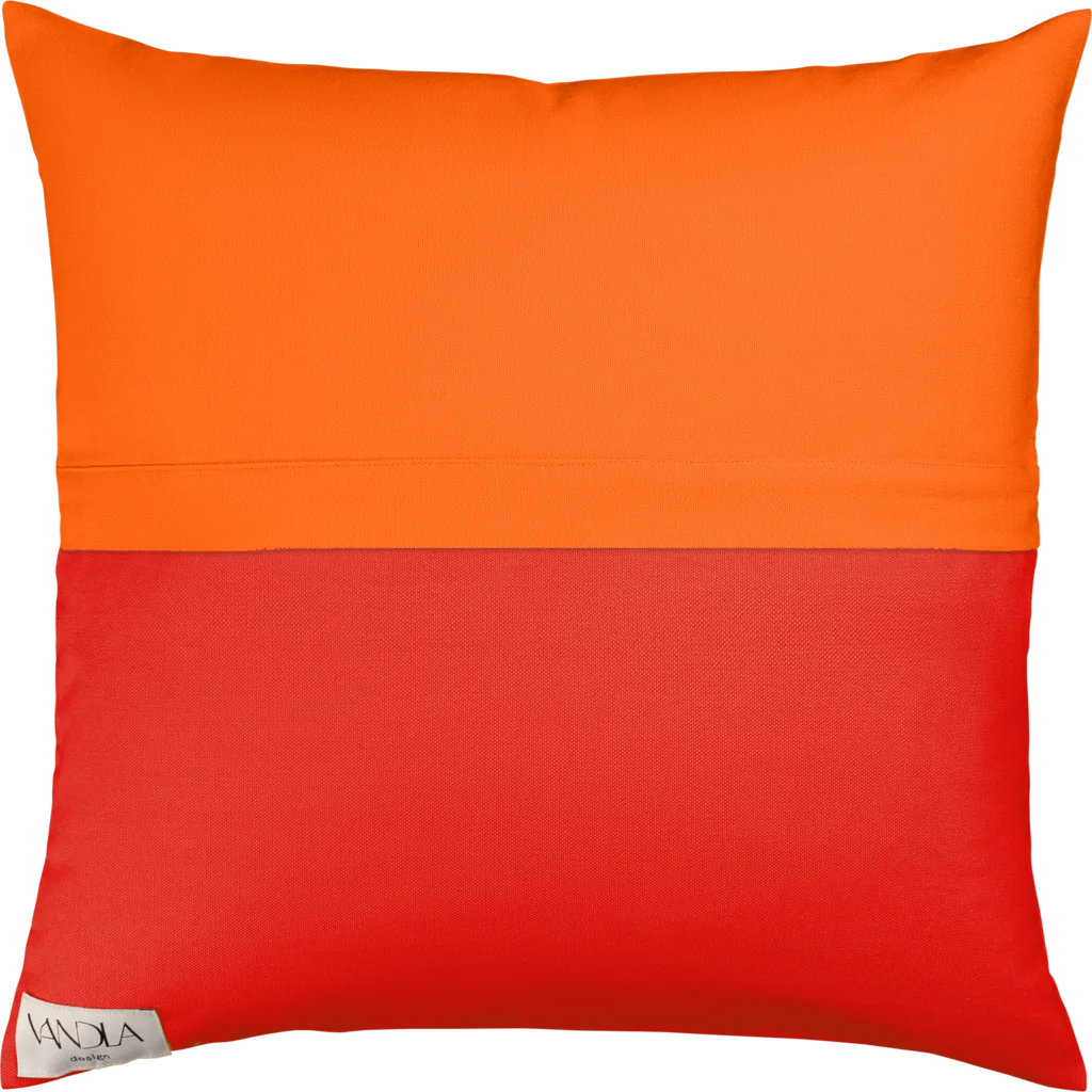 Modulare Kissenhülle Farbkombinationen mit Orange in Orange+Rot von Vandla design Größe 40x40 cm