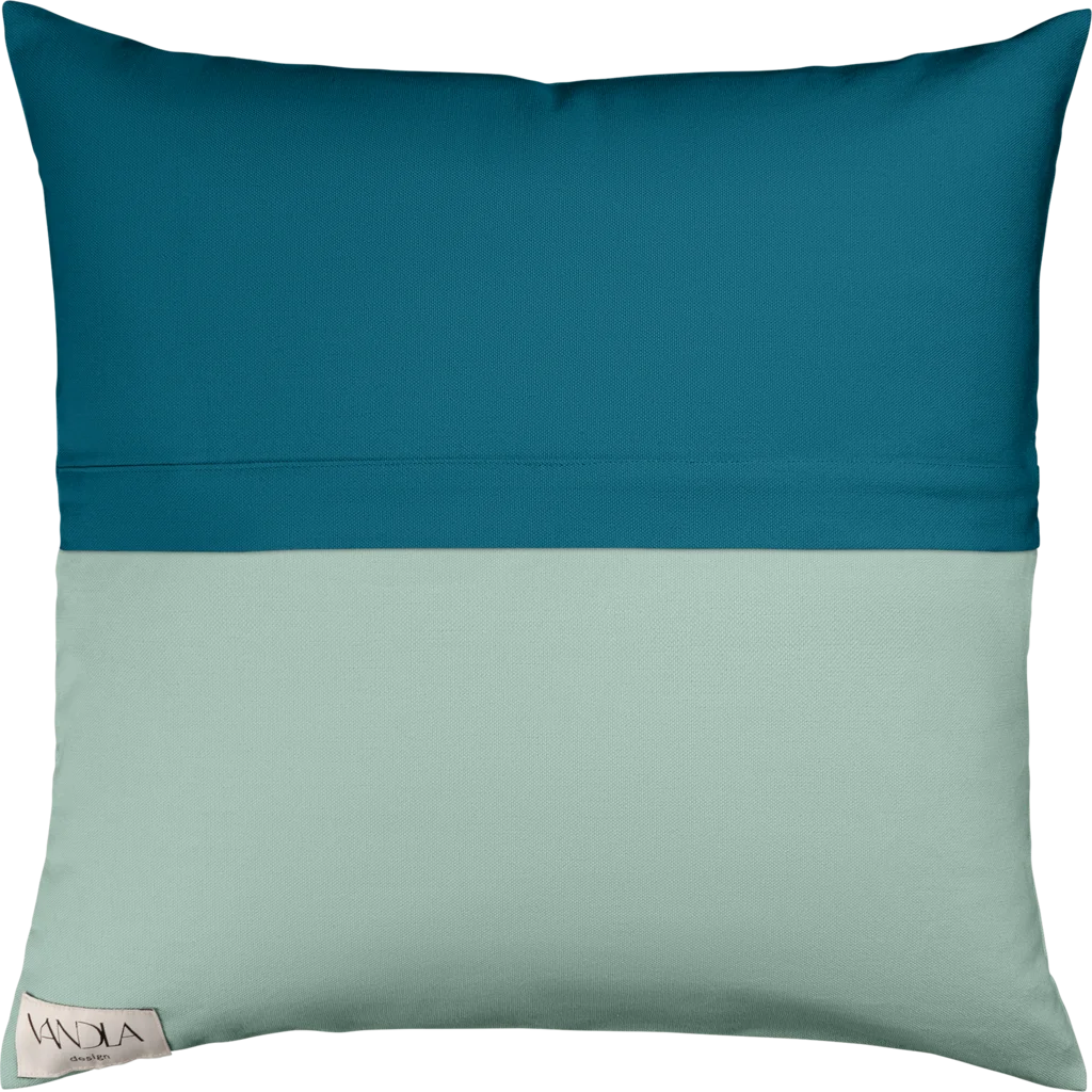 Modulare Kissenhülle Farbkombinationen mit Petrol in Petrol+Mint Blau+Grün von Vandla design Größe 50x50 cm