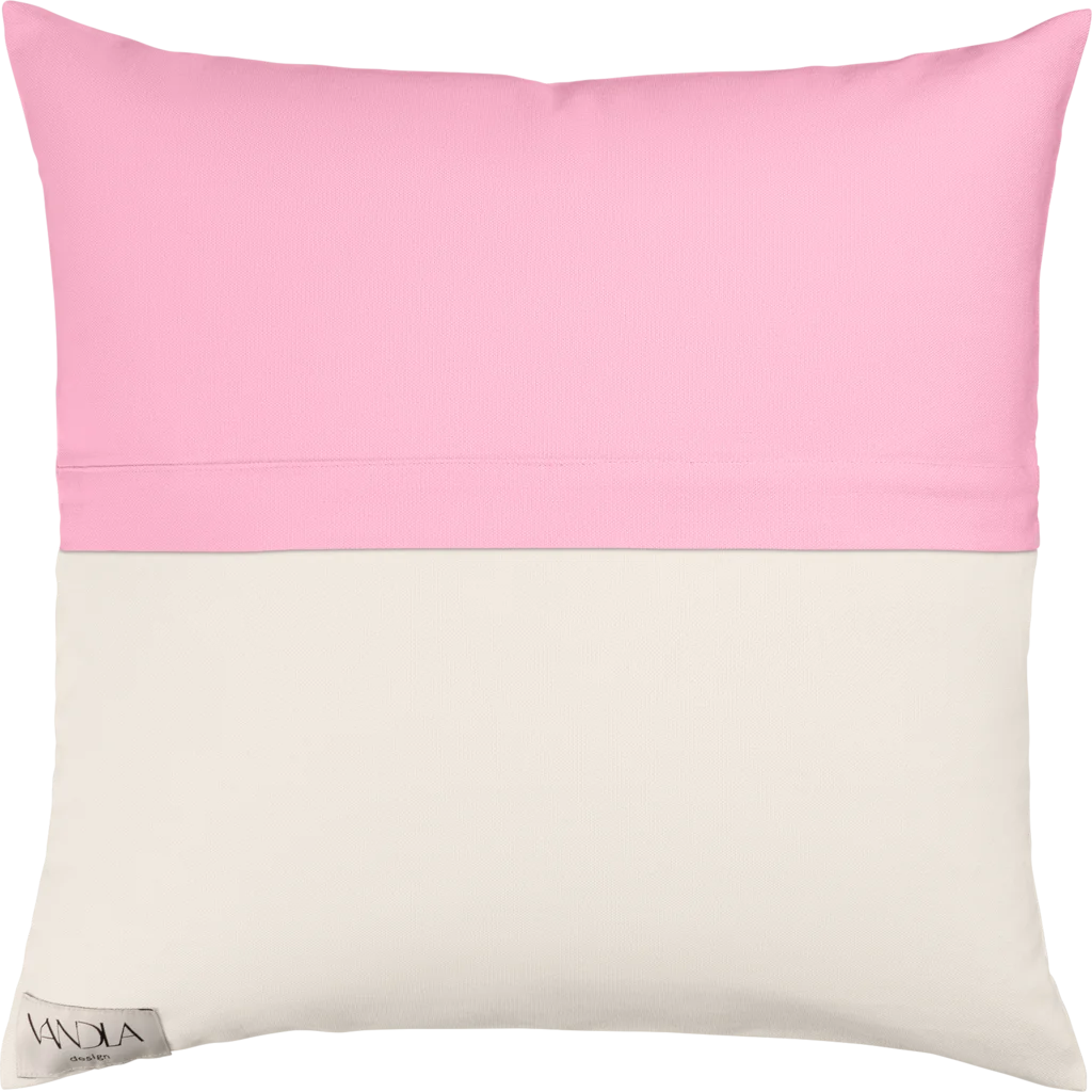 Modulare Kissenhülle Farbkombinationen mit Pink in Pink+Creme von Vandla design Größe 40x40 cm