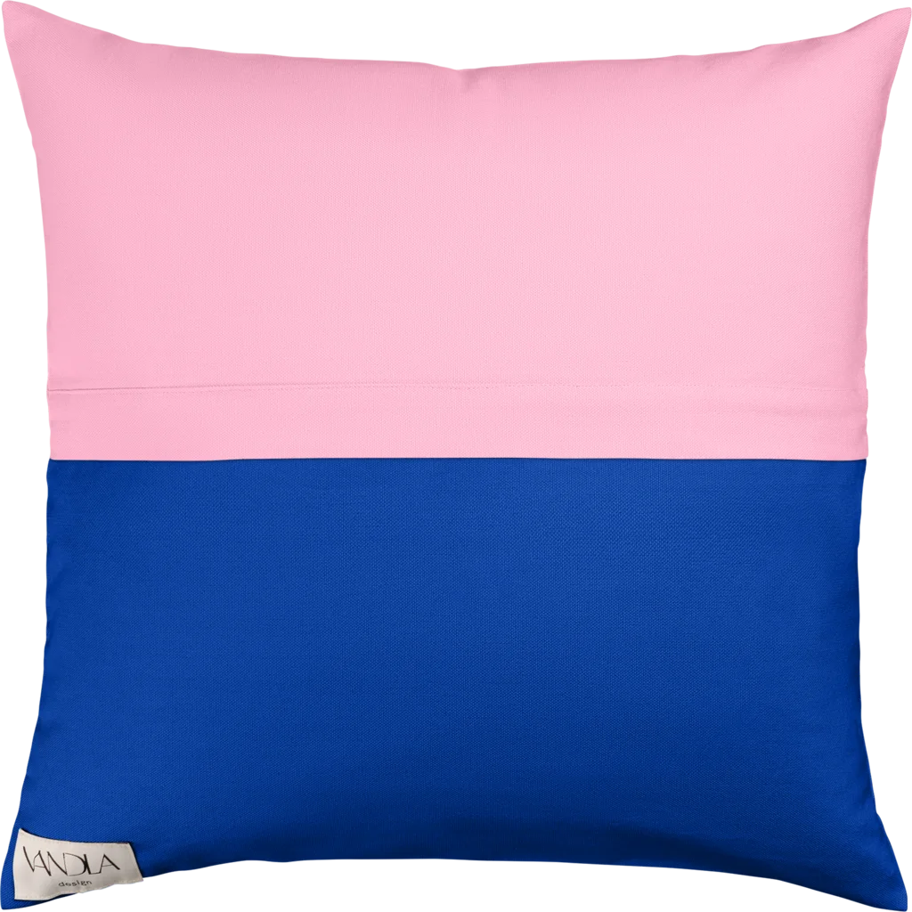 Modulare Kissenhülle Farbkombinationen mit Pink in Pink+Kobalt Pink+Blau von Vandla design Größe 40x40 cm