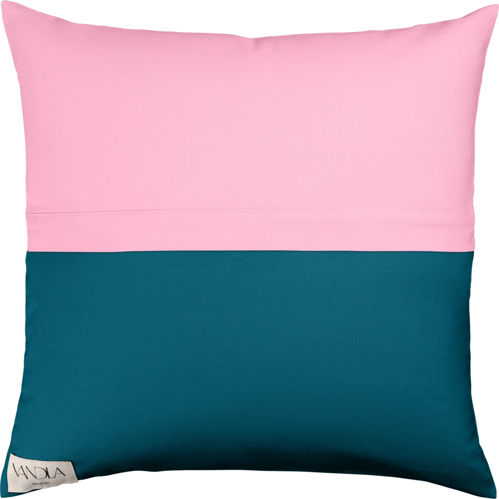 Modulare Kissenhülle Farbkombinationen mit Pink in Pink+Petrol Pink+Blau von Vandla design Größe 40x40 cm