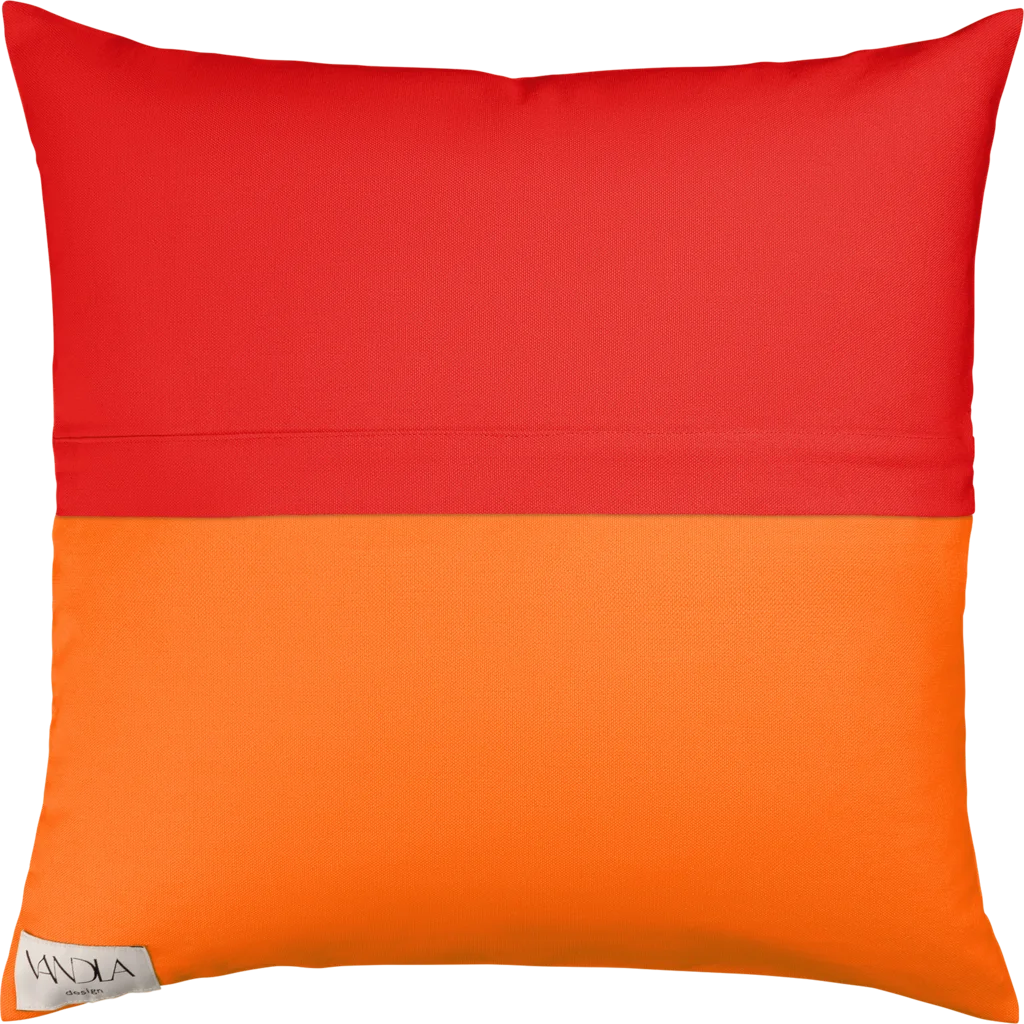 Modulare Kissenhülle Farbkombinationen mit Rot in Rot+Orange von Vandla design Größe 40x40 cm