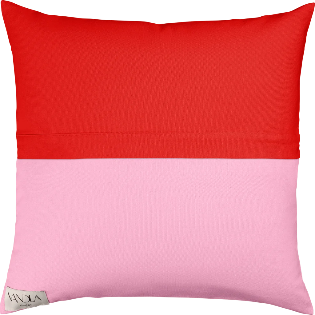 Modulare Kissenhülle Farbkombinationen mit Rot in Rot+Pink von Vandla design Größe 40x40 cm