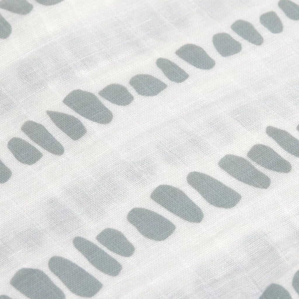 Mull Baby-Tuch Striche 2er-Pack in Blaugrau Blau Muster Striche von Lässig Größe 120x120 cm