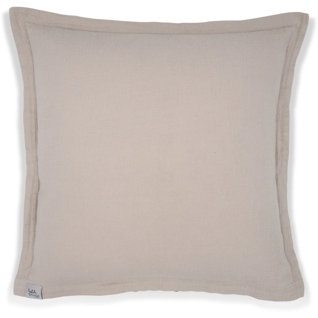 Musselin Kissenhülle in Stein Beige von hutch&putch Größe 50x50 cm